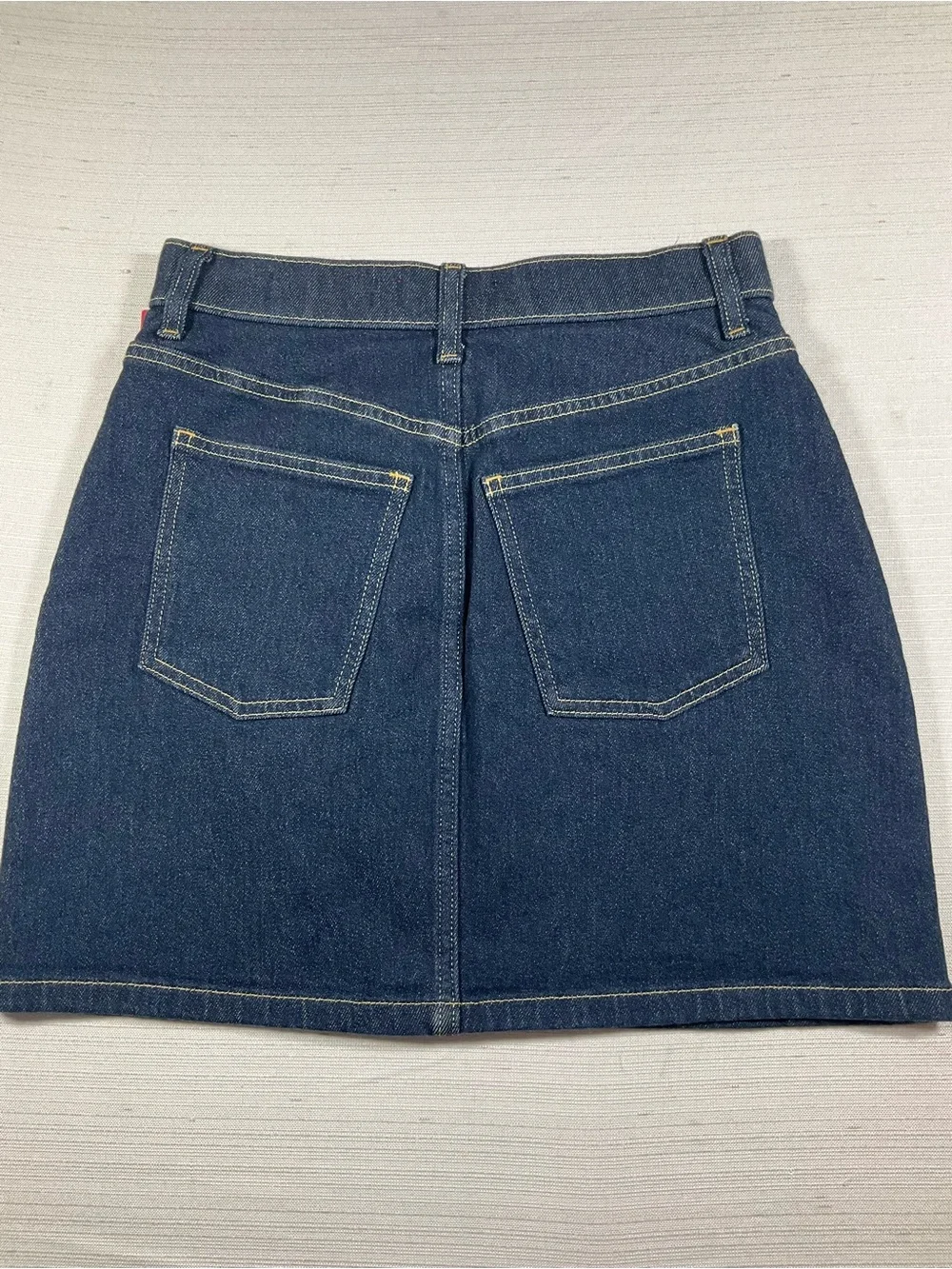 NWT SPANX Shape XS Medium Compression Dark Blue Marina Wash Denim Mini Skirt